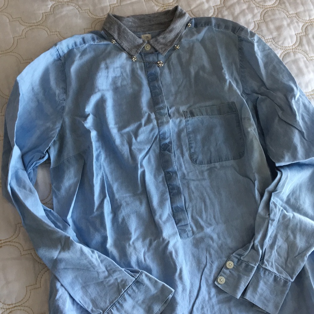Softened Denim Chambray Shirt LOFT